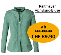 Reitmayer Vichykaro-Bluse ab Statt ab CHF 199.00 jetzt ab CHF 89.90 Sie sparen 54 %